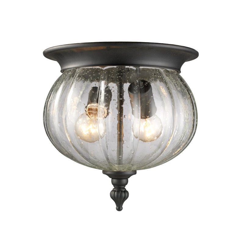 Z-Lite - 516F-BK - Two Light Outdoor Flush Mount - Belmont - Black