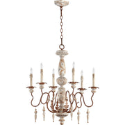 Quorum - 6052-6-56 - Six Light Chandelier - La Maison - Manchester Grey w/ Rust Accents