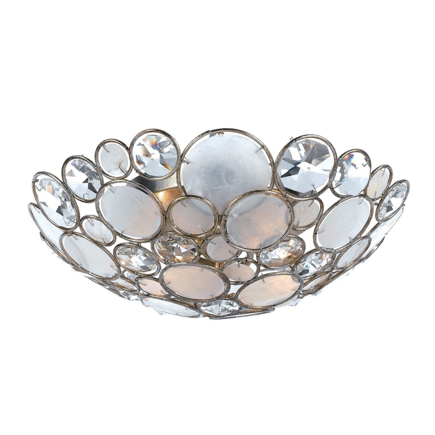 Crystorama - 524-SA - Three Light Flush Mount - Palla - Antique Silver