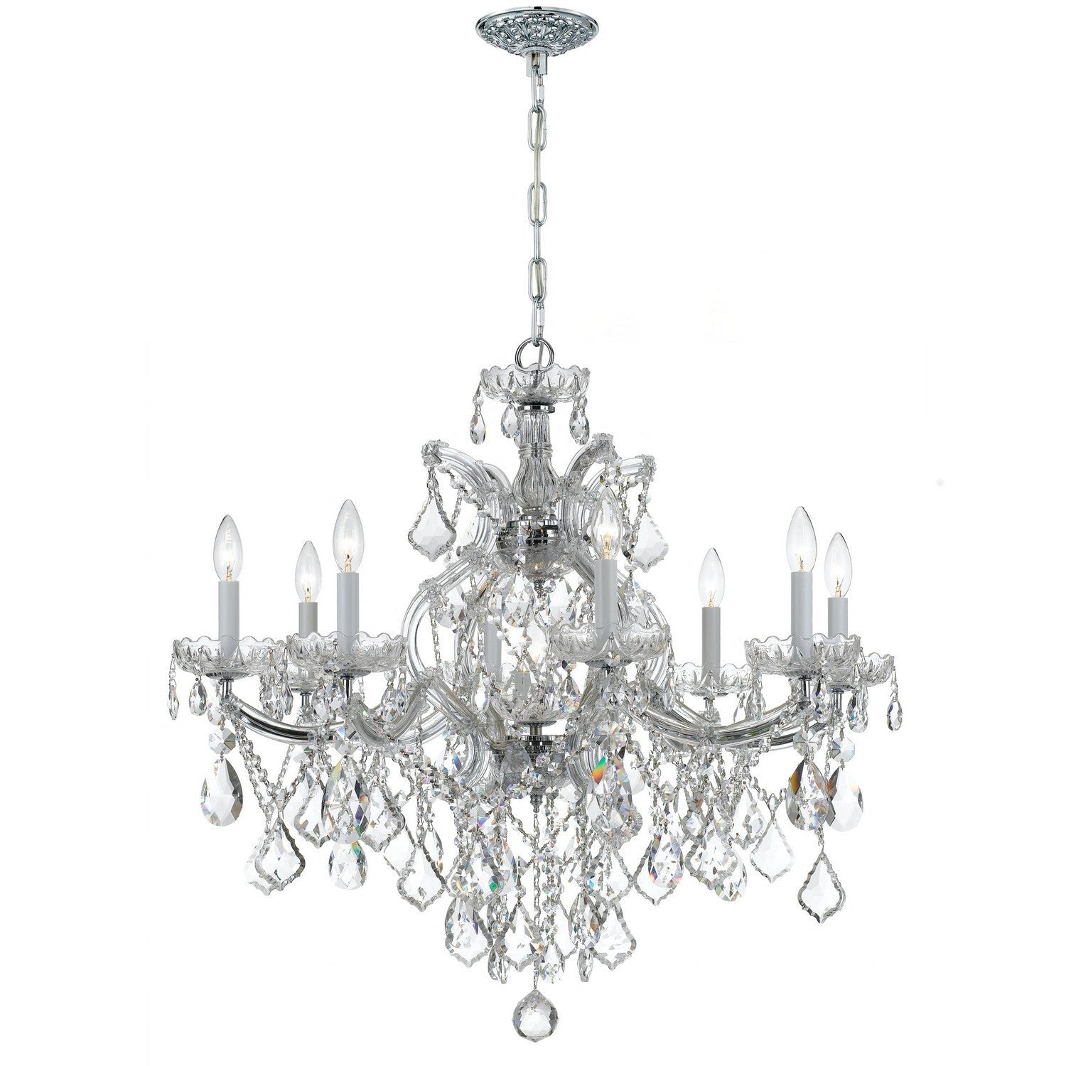Crystorama - 4409-CH-CL-MWP - Nine Light Chandelier - Maria Theresa - Polished Chrome