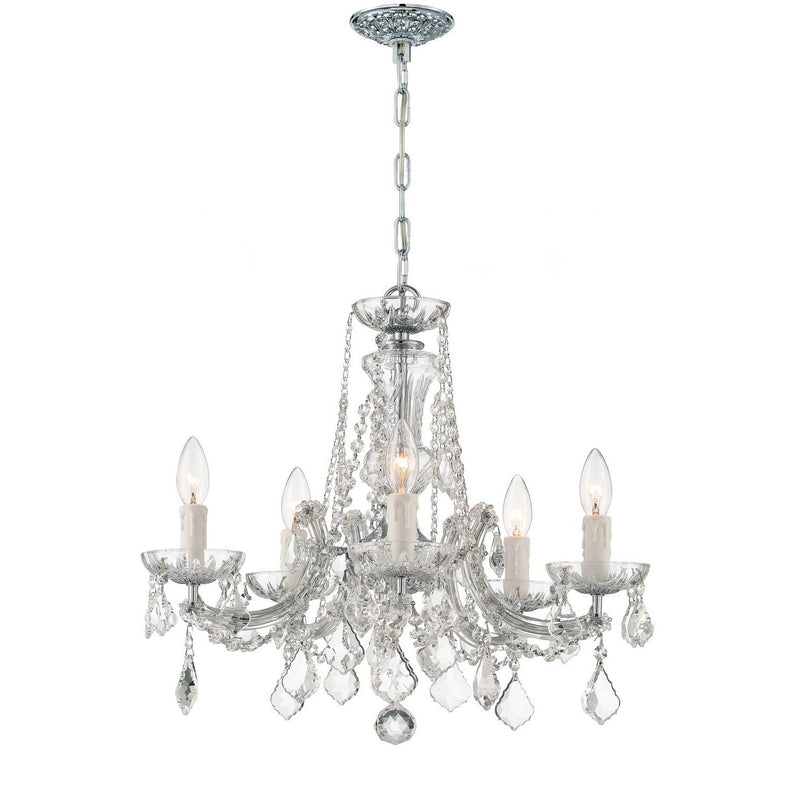 Crystorama - 4476-CH-CL-SAQ - Five Light Mini Chandelier - Maria Theresa - Polished Chrome