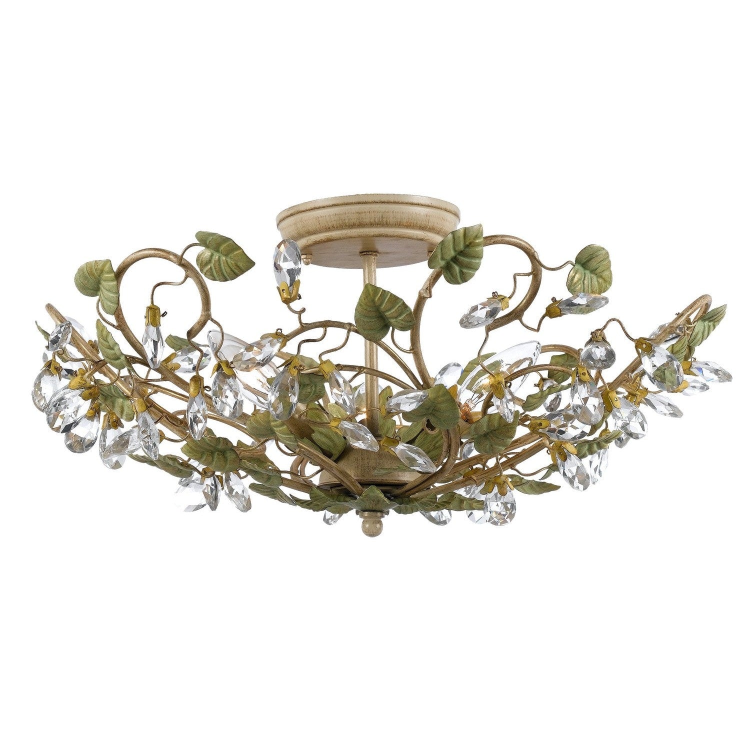 Crystorama - 4840-CT - Five Light Semi Flush Mount - Josie - Champagne Green Tea