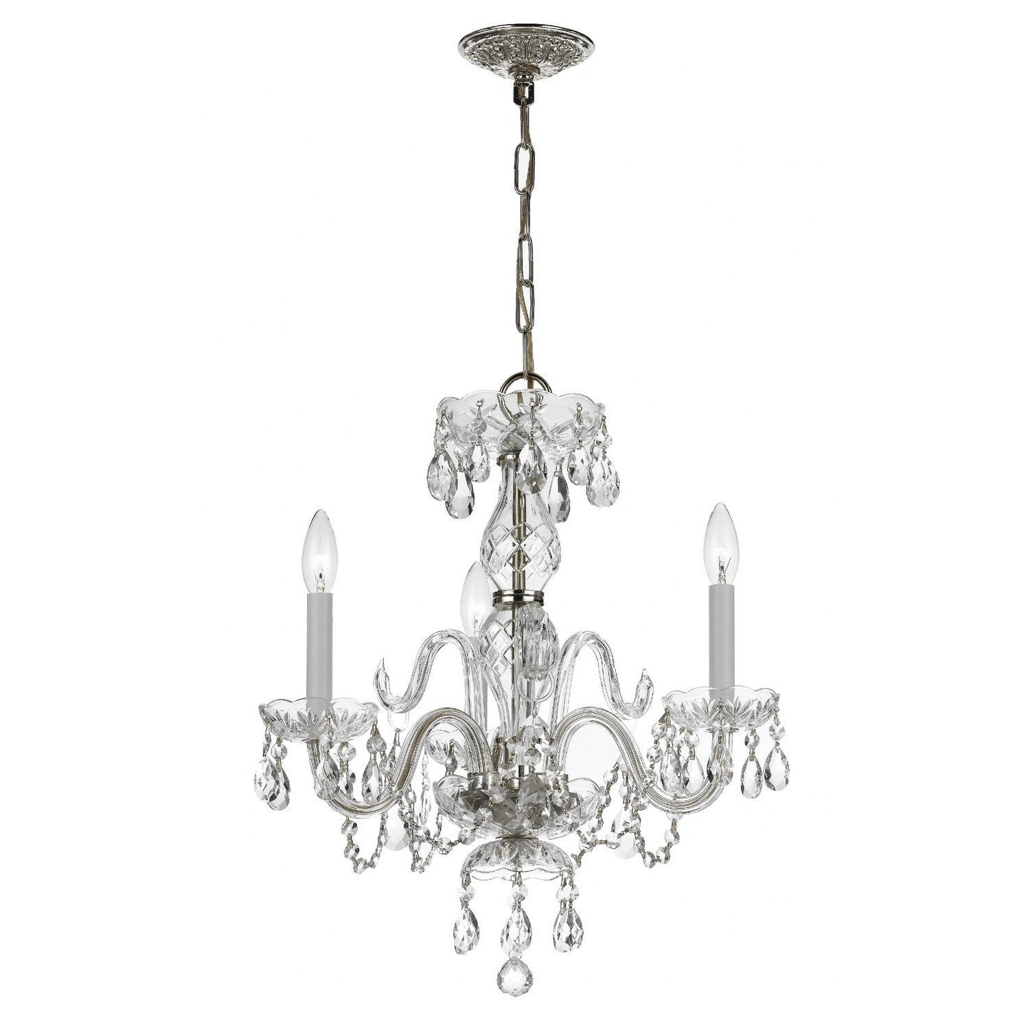 Crystorama - 5044-CH-CL-MWP - Three Light Mini Chandelier - Traditional Crystal - Polished Chrome