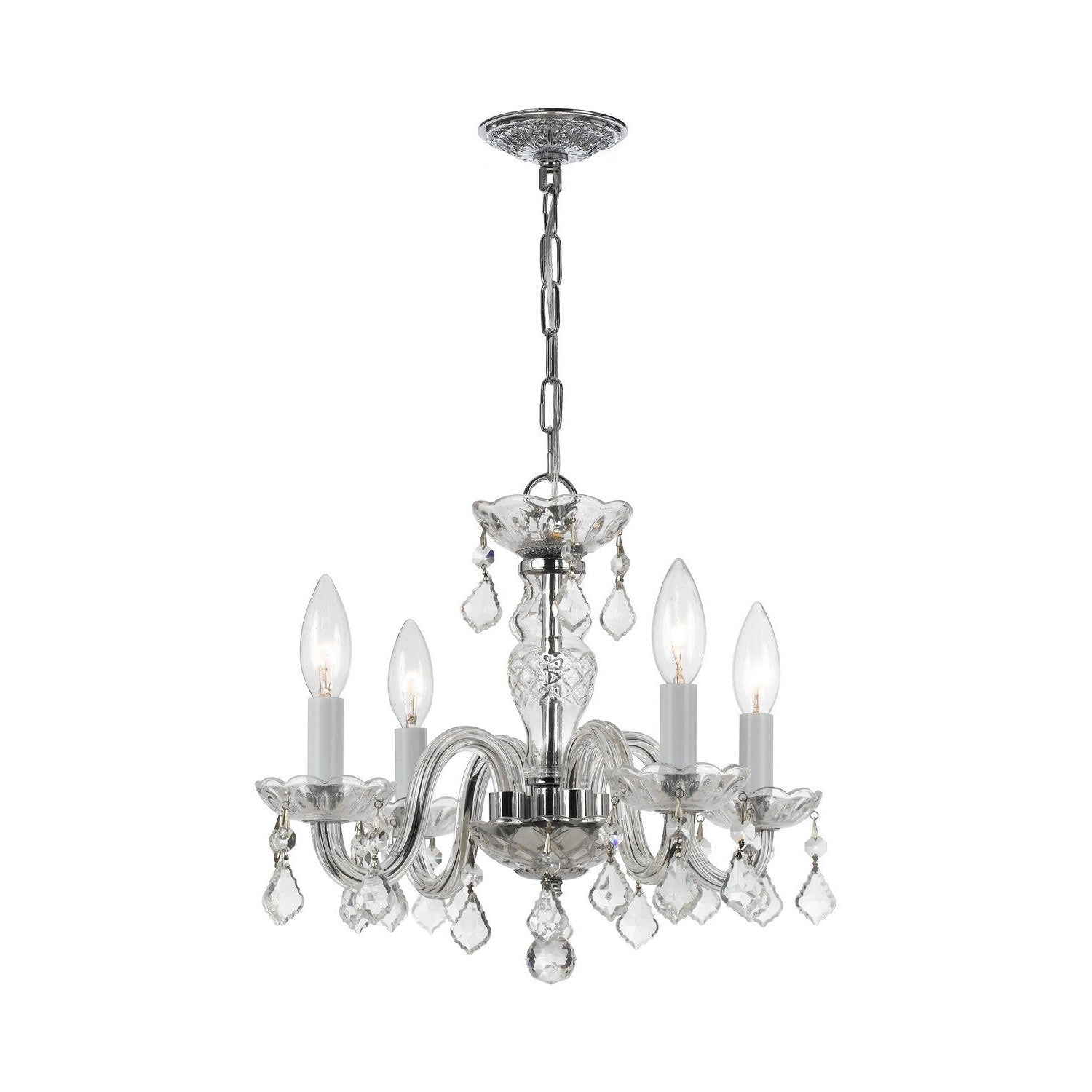 Crystorama - 1064-CH-CL-MWP - Four Light Mini Chandelier - Traditional Crystal - Polished Chrome