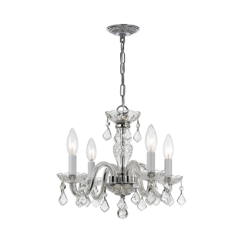 Crystorama - 1064-CH-CL-SAQ - Four Light Mini Chandelier - Traditional Crystal - Polished Chrome