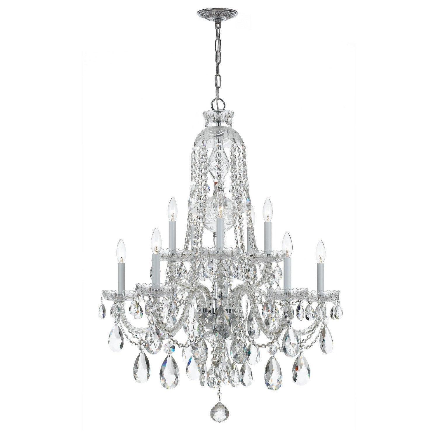 Crystorama - 1110-CH-CL-MWP - Ten Light Chandelier - Traditional Crystal - Polished Chrome