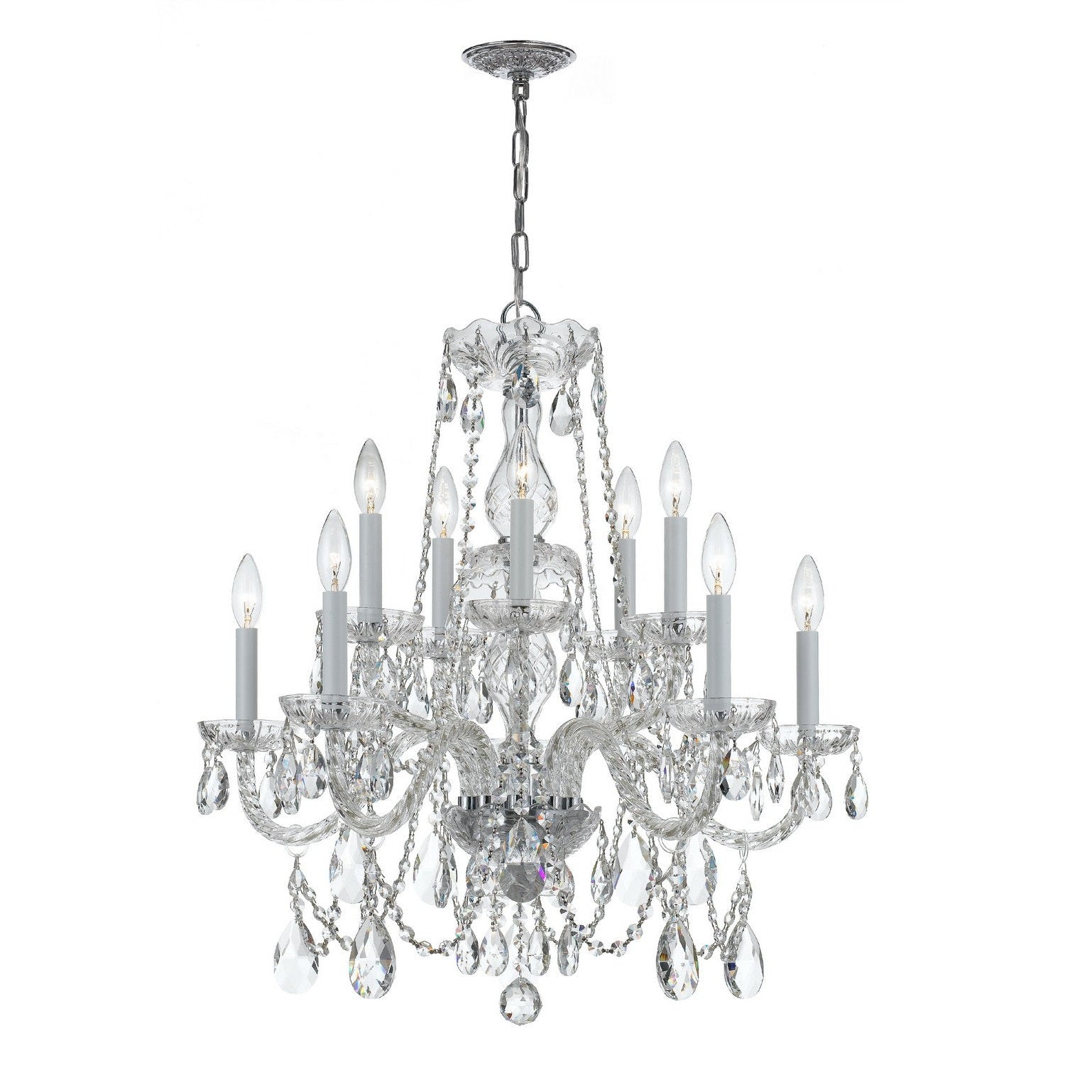 Crystorama - 1130-CH-CL-MWP - Ten Light Chandelier - Traditional Crystal - Polished Chrome