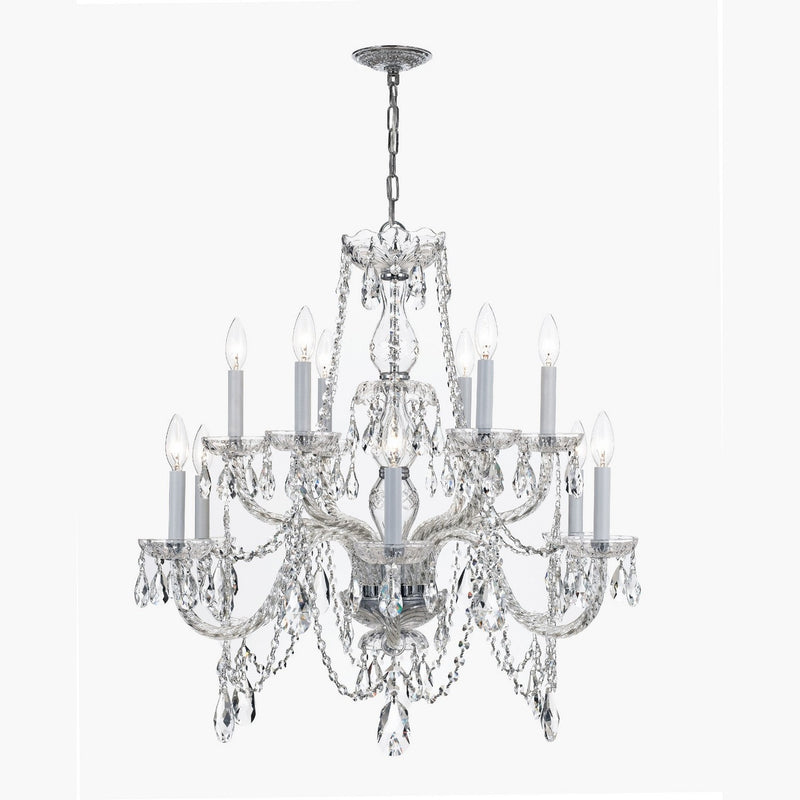 Crystorama - 1135-CH-CL-S - 12 Light Chandelier - Traditional Crystal - Polished Chrome