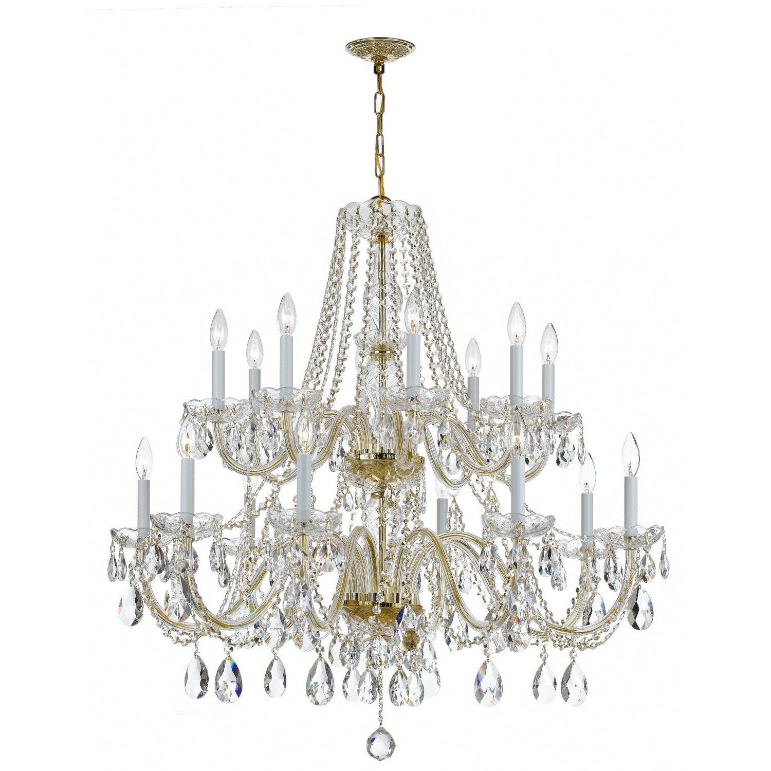 Crystorama - 1139-PB-CL-MWP - 16 Light Chandelier - Traditional Crystal - Polished Brass