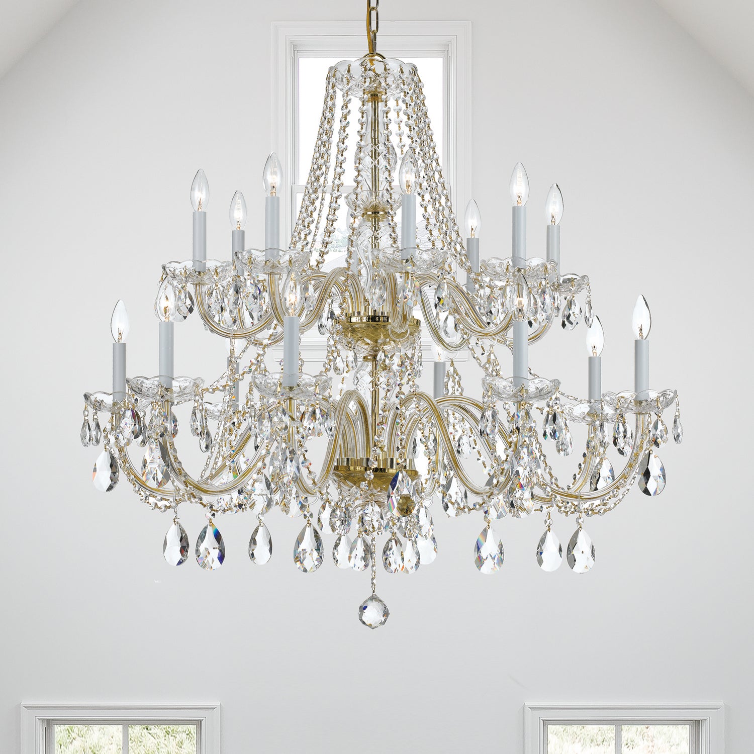 Crystorama - 1139-PB-CL-S - 16 Light Chandelier - Traditional Crystal - Polished Brass