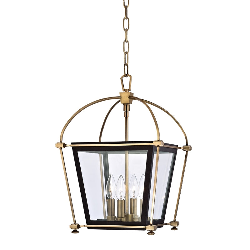 Hudson Valley - 3612-AGB - Four Light Lantern - Hollis - Aged Brass