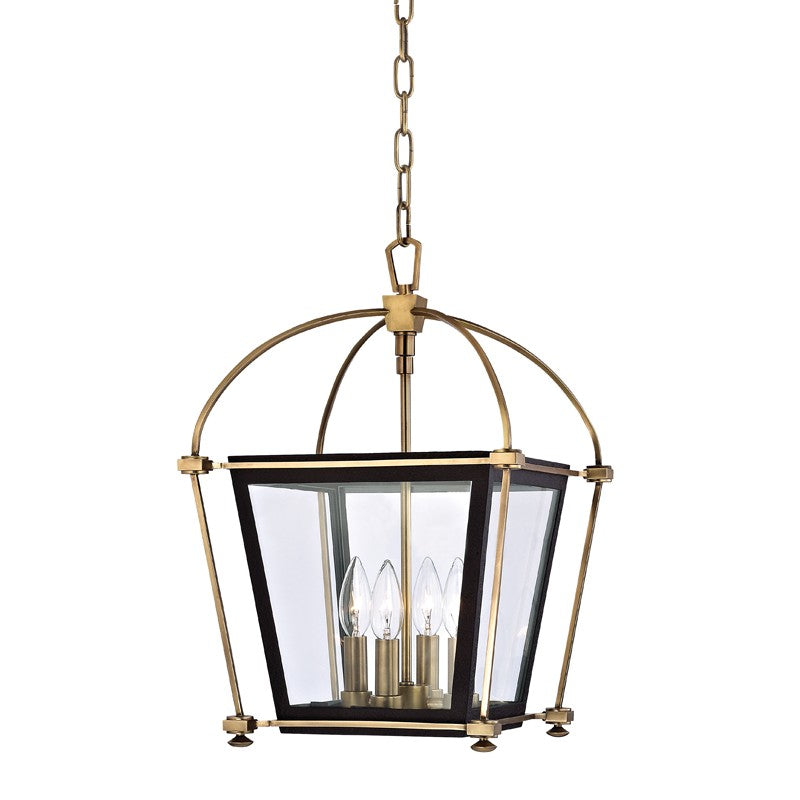 Hudson Valley - 3612-AGB - Four Light Lantern - Hollis - Aged Brass