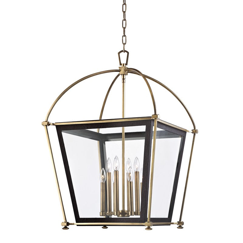 Hudson Valley - 3624-AGB - Eight Light Lantern - Hollis - Aged Brass