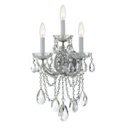 Crystorama - 4423-CH-CL-MWP - Three Light Wall Sconce - Maria Theresa - Polished Chrome