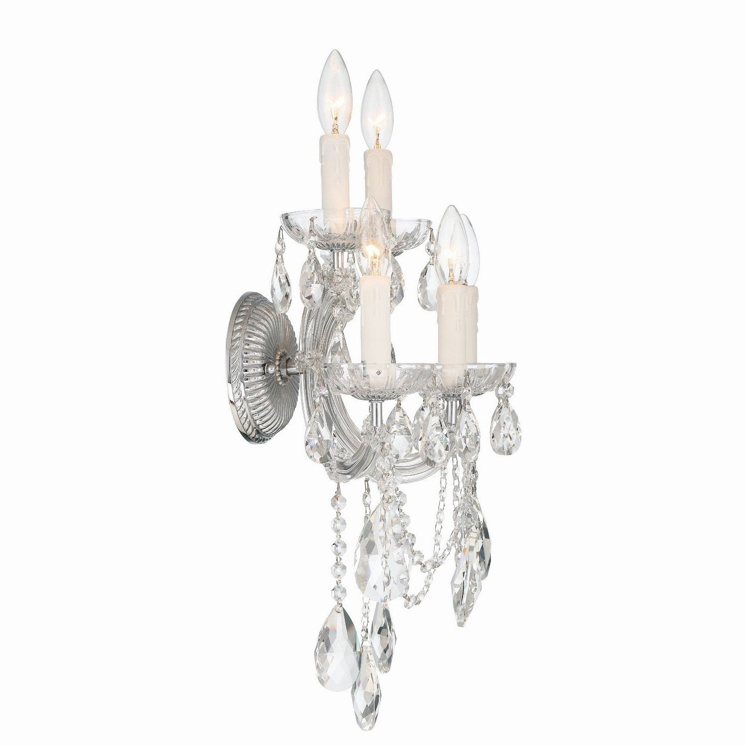 Crystorama - 4425-CH-CL-MWP - Five Light Wall Sconce - Maria Theresa - Polished Chrome