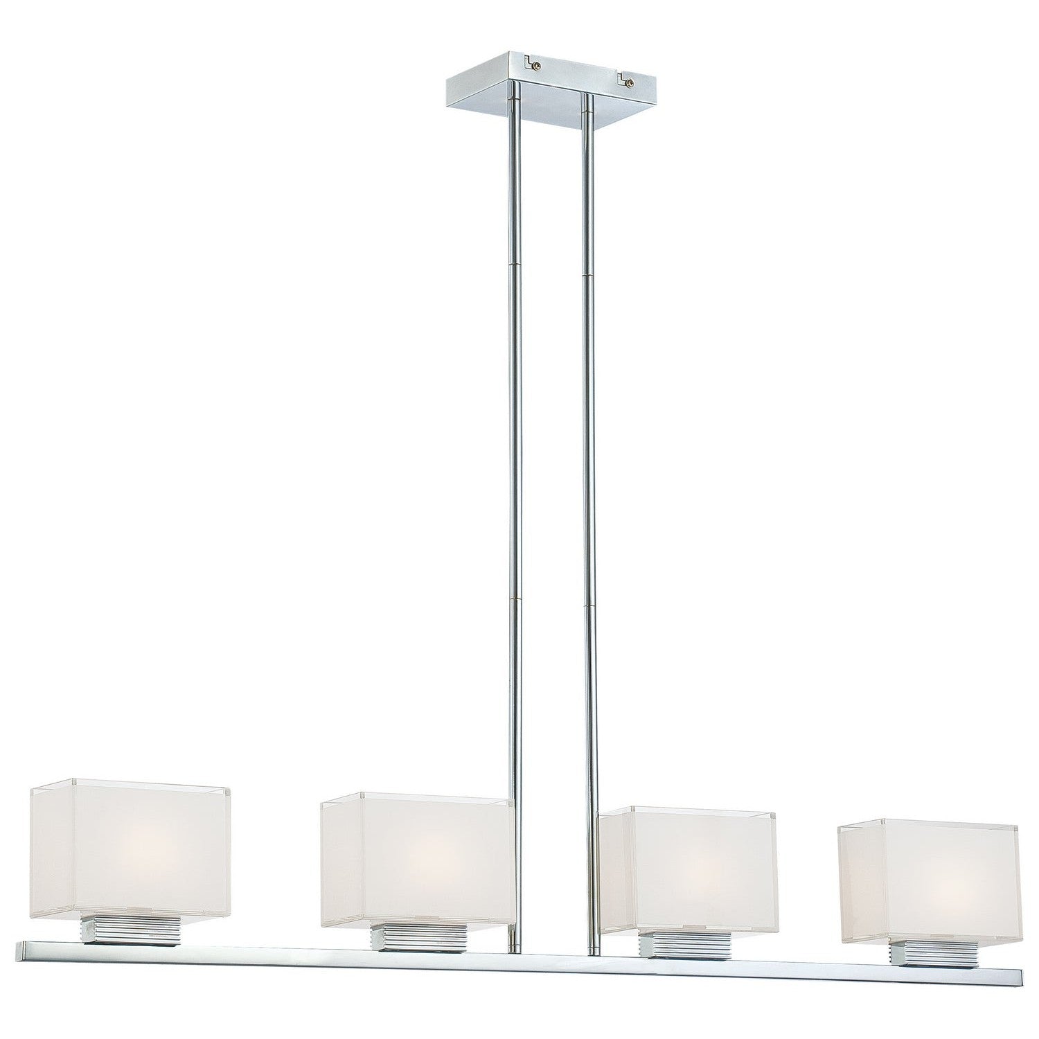 George Kovacs - P128-077 - Four Light Island Pendant - Cubism - Chrome