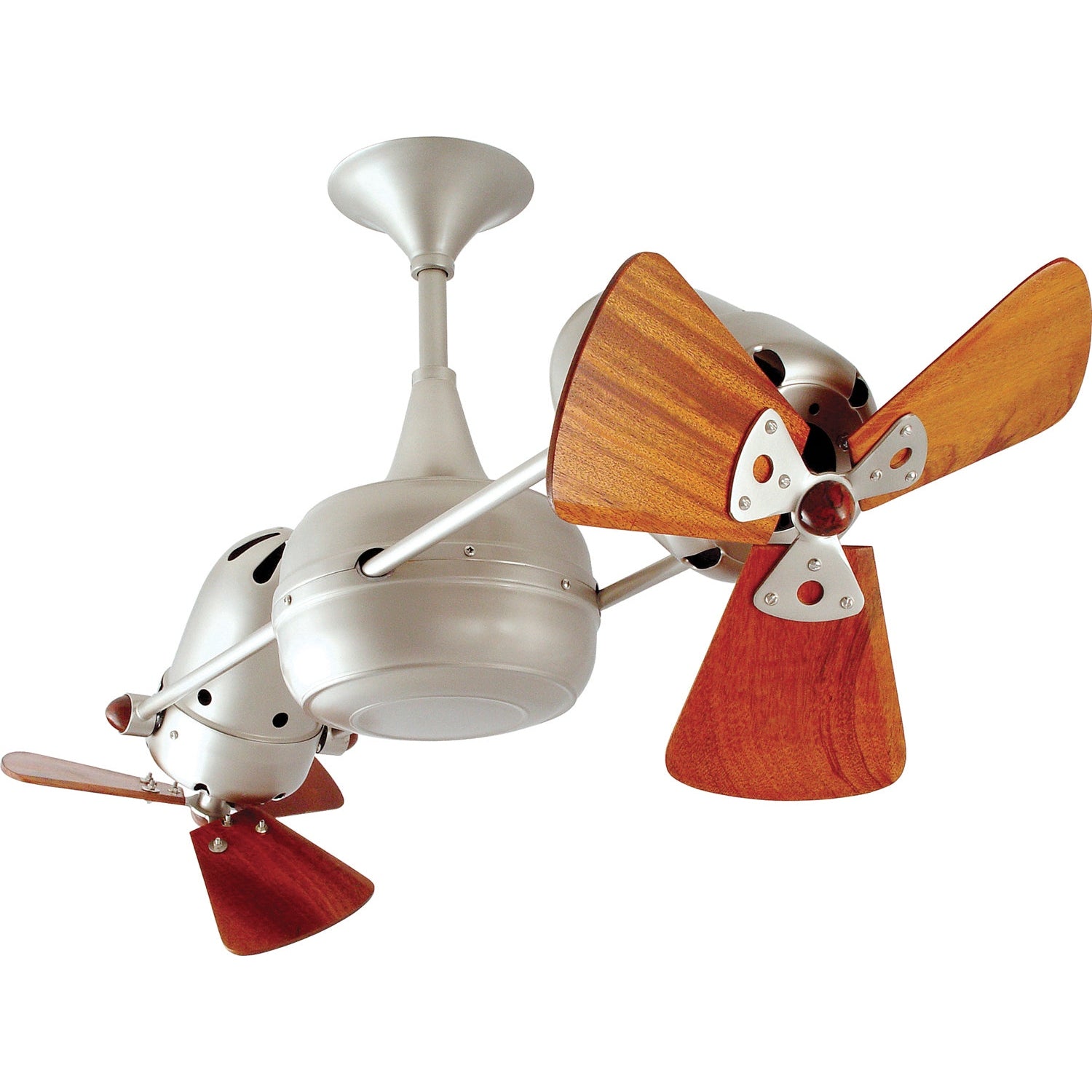 Matthews Fan Company - DD-BN-WD-DAMP - 36"Ceiling Fan - Duplo-Dinamico - Brushed Nickel