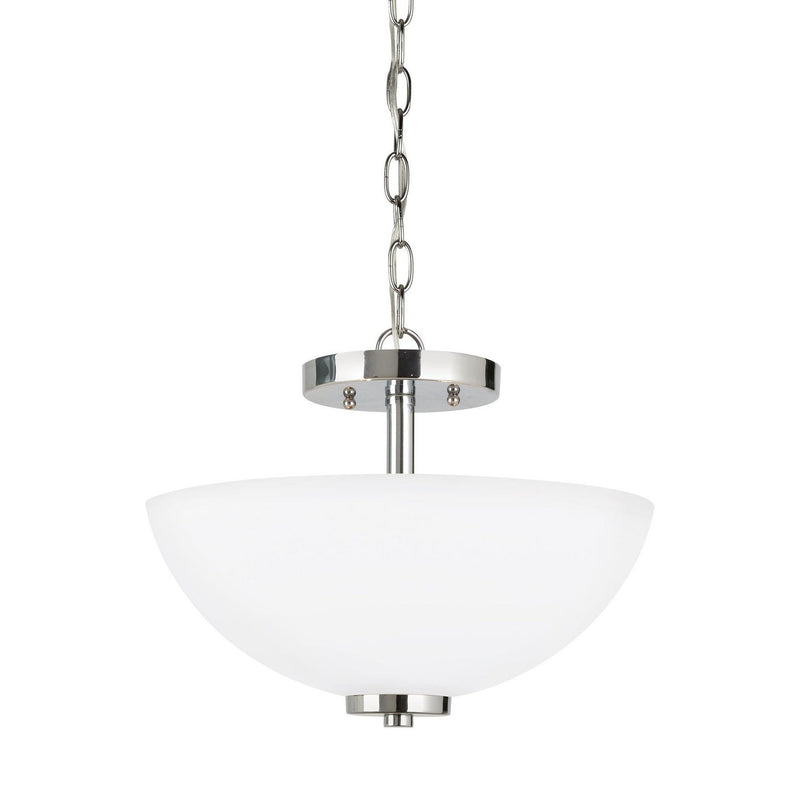 Generation Lighting - 77160-05 - Two Light Semi-Flush Convertible Pendant - Oslo - Chrome
