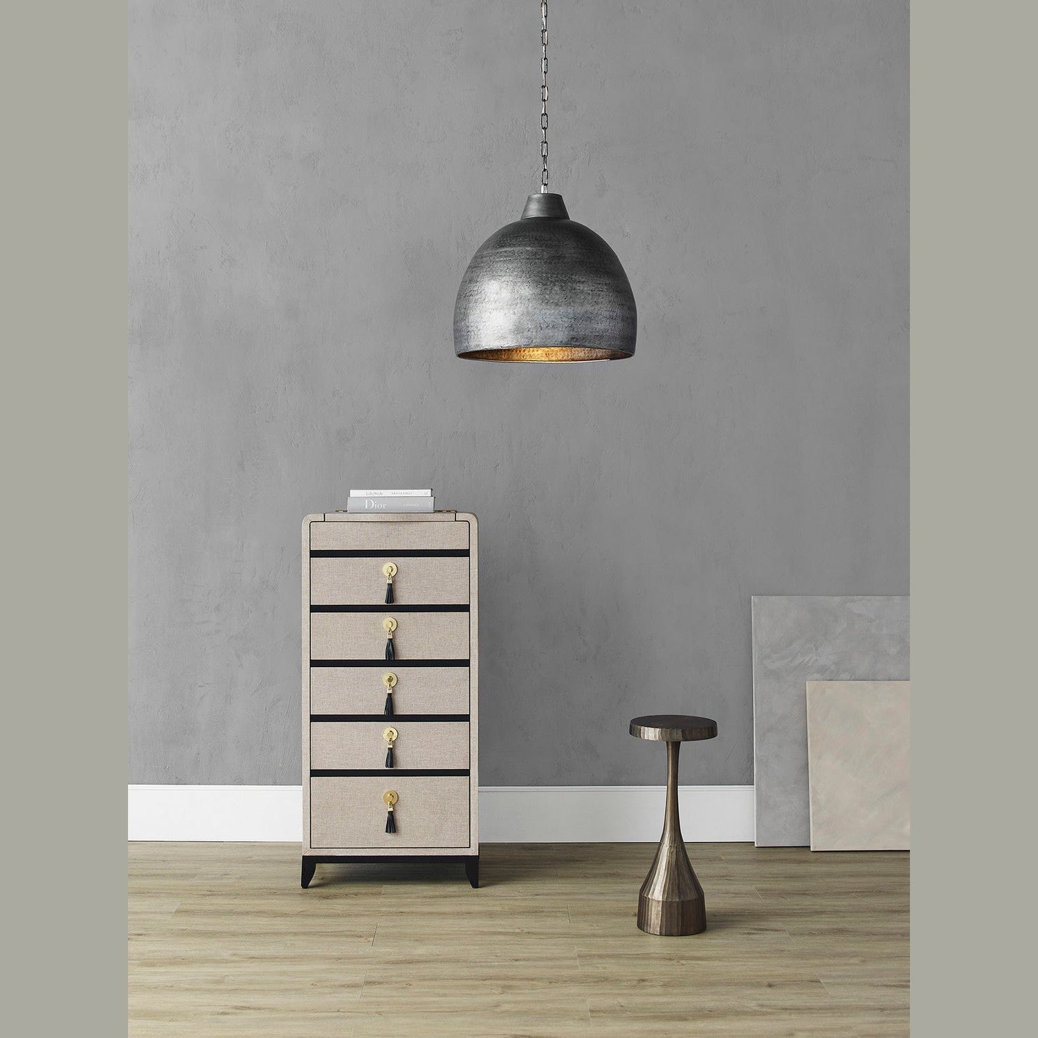 Currey and Company - 9782 - One Light Pendant - Earthshine Collection - Blackened Steel