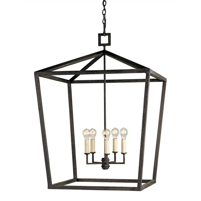 Currey and Company - 9871 - Five Light Lantern - Denison Collection - Mol√© Black