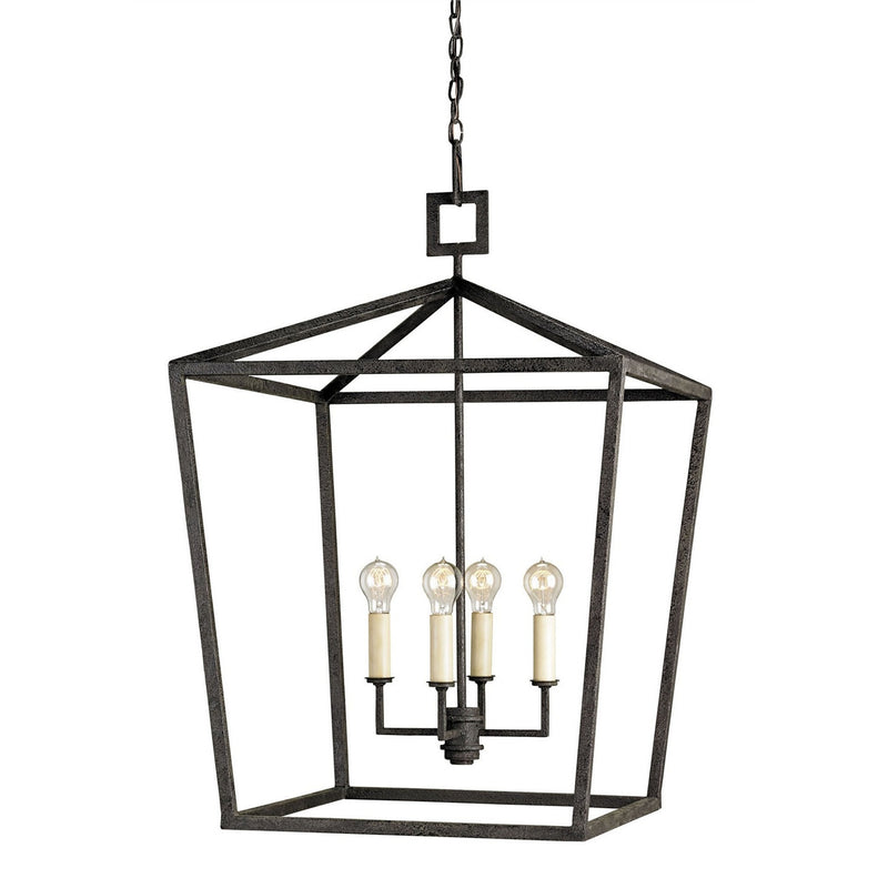 Currey and Company - 9872 - Four Light Lantern - Denison Collection - Mol√© Black
