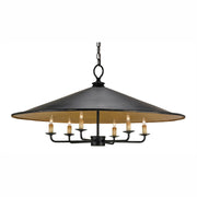 Currey and Company - 9873 - Six Light Chandelier - Brussels Black Chandelier - French Black/Contemporary Gold