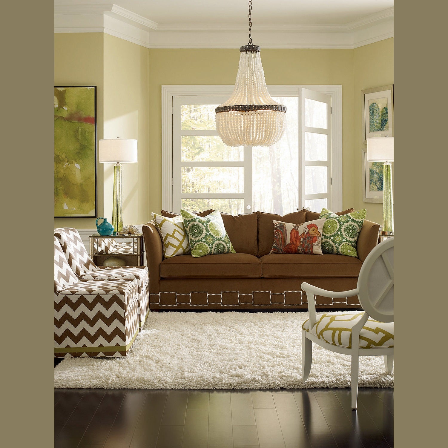 Currey and Company - 9970 - Three Light Chandelier - Hedy Collection - Pyrite Bronze/Cream/Gray