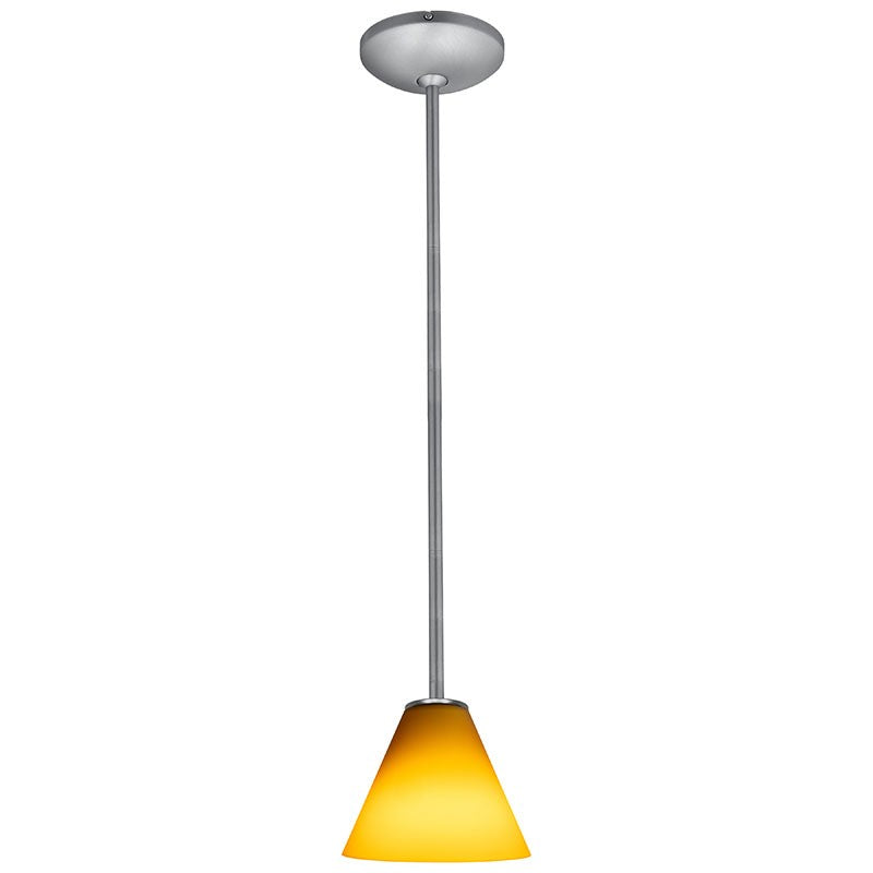 Access - 28004-1R-BS/AMB - One Light Pendant - Martini - Brushed Steel