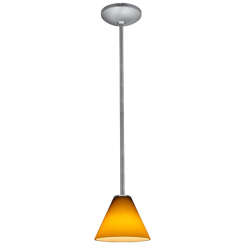 Access - 28004-1R-BS/AMB - One Light Pendant - Martini - Brushed Steel