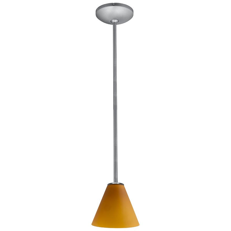Access - 28004-1R-BS/AMB - One Light Pendant - Martini - Brushed Steel