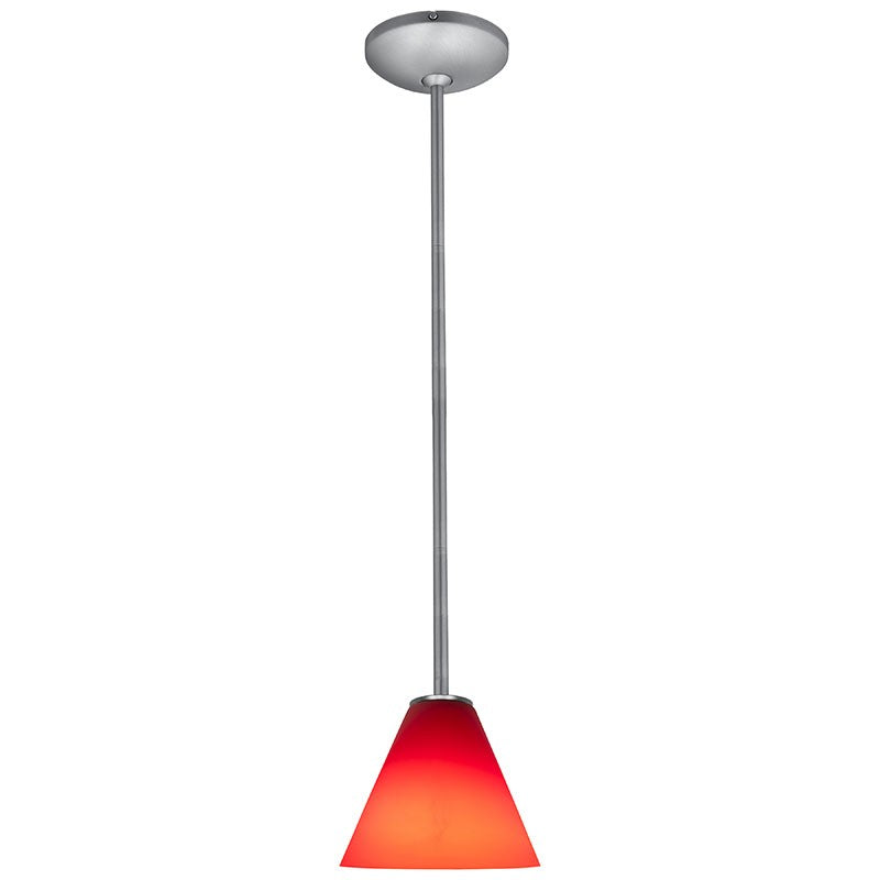Access - 28004-1R-BS/RED - One Light Pendant - Martini - Brushed Steel