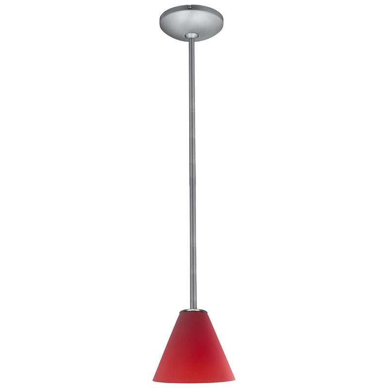 Access - 28004-1R-BS/RED - One Light Pendant - Martini - Brushed Steel