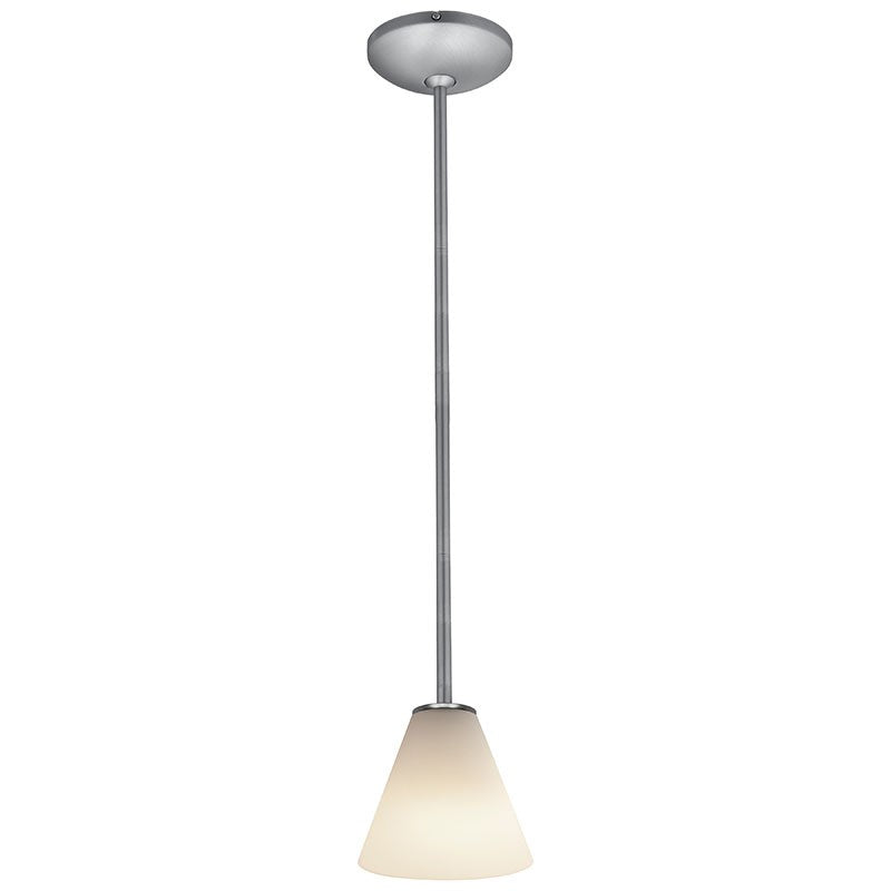 Access - 28004-1R-BS/WHT - One Light Pendant - Martini - Brushed Steel