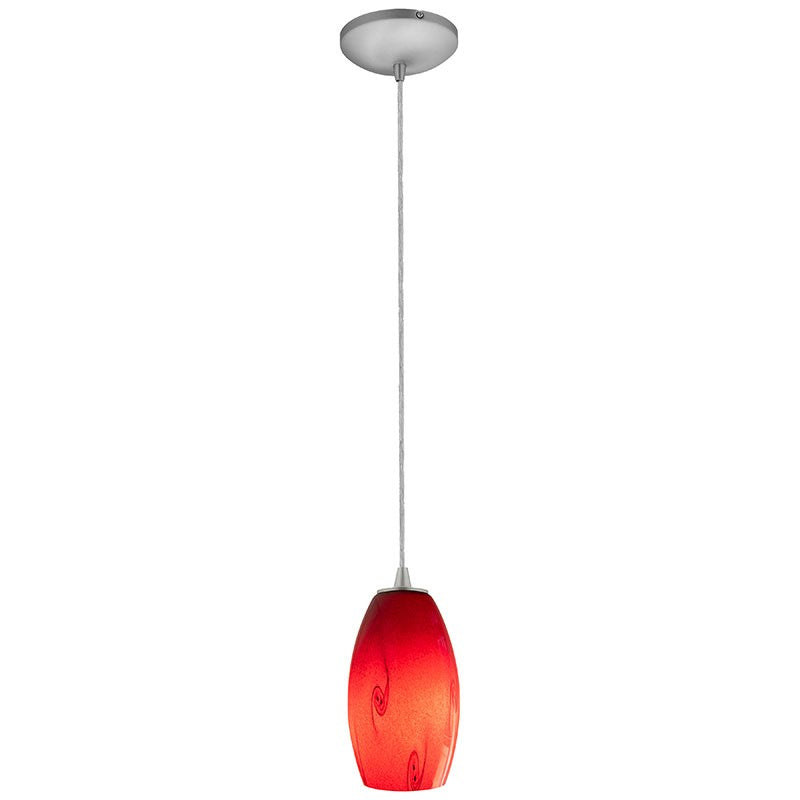 Access - 28011-1C-BS/RUSKY - One Light Pendant - Merlot - Brushed Steel