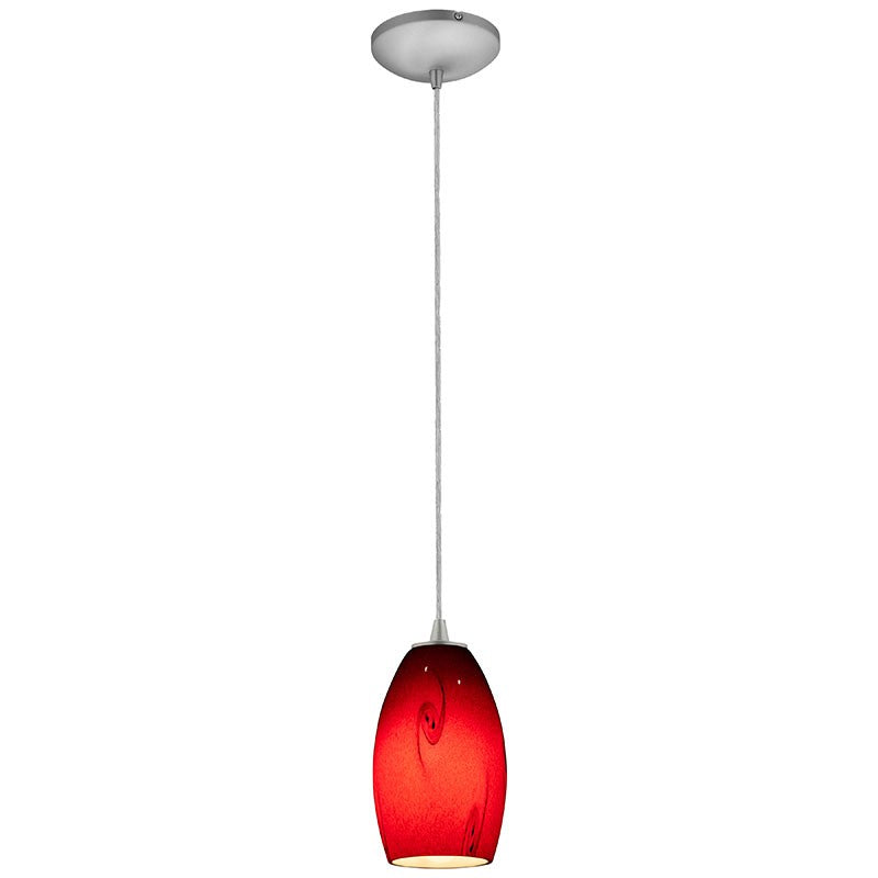 Access - 28011-1C-BS/RUSKY - One Light Pendant - Merlot - Brushed Steel