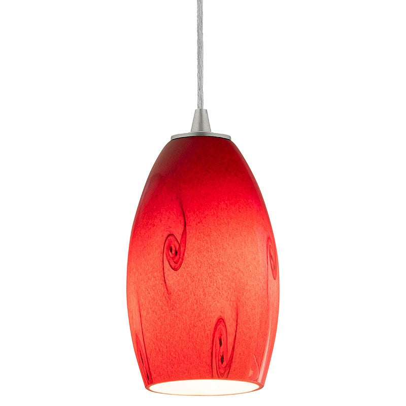 Access - 28011-1C-BS/RUSKY - One Light Pendant - Merlot - Brushed Steel