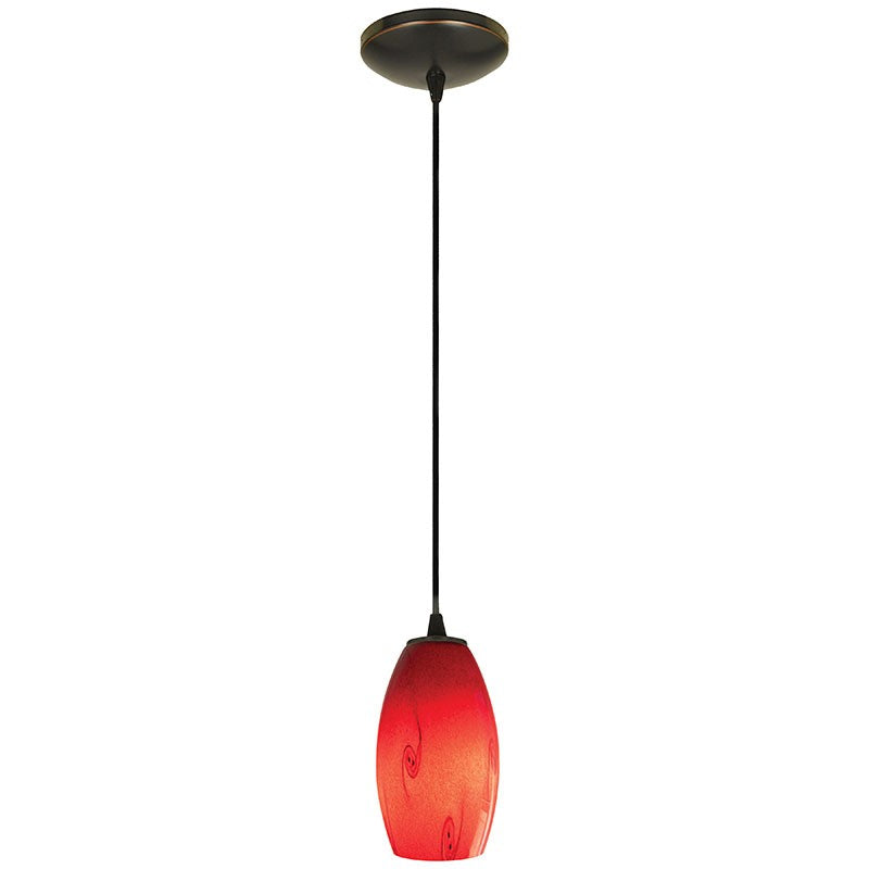Access - 28011-1C-ORB/RUSKY - One Light Pendant - Merlot - Oil Rubbed Bronze