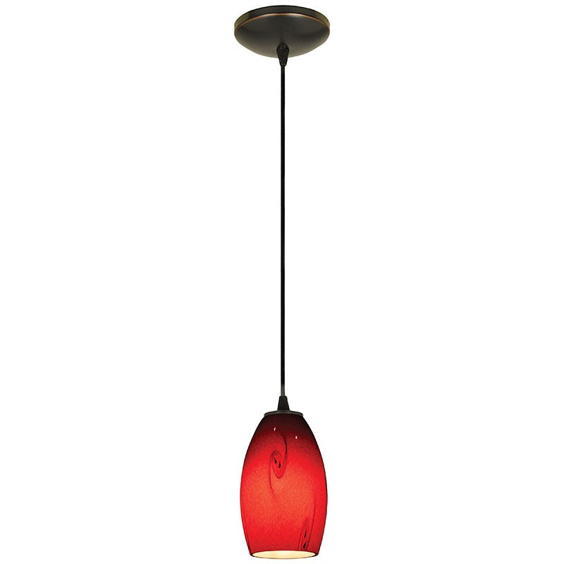 Access - 28011-1C-ORB/RUSKY - One Light Pendant - Merlot - Oil Rubbed Bronze