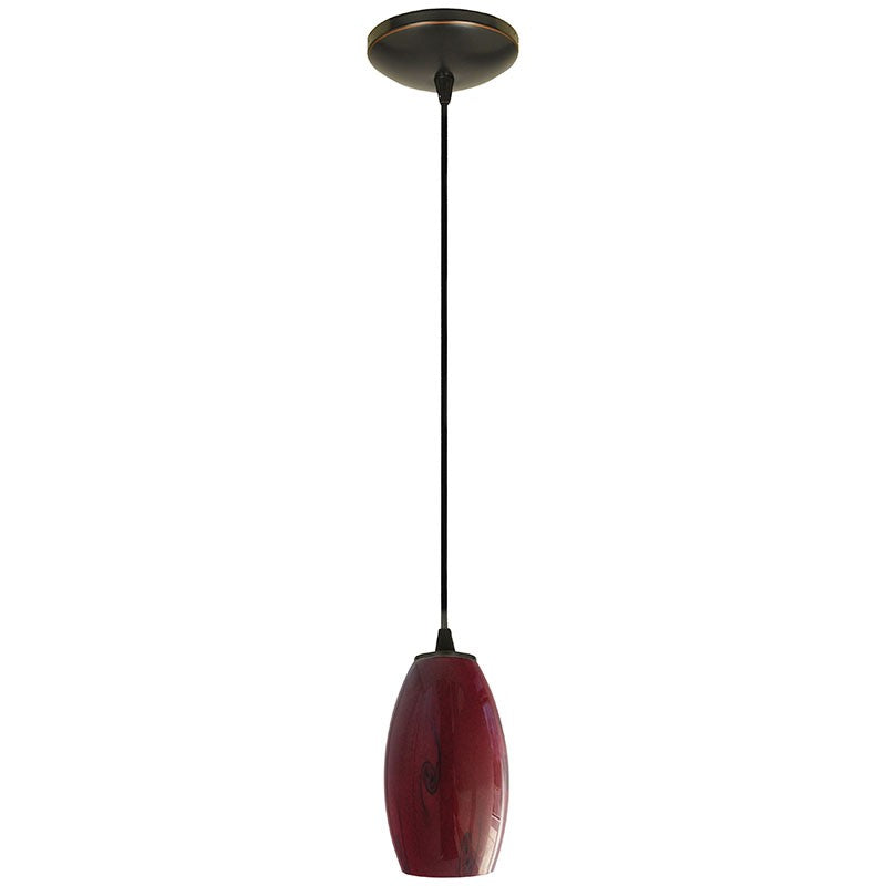 Access - 28011-1C-ORB/RUSKY - One Light Pendant - Merlot - Oil Rubbed Bronze