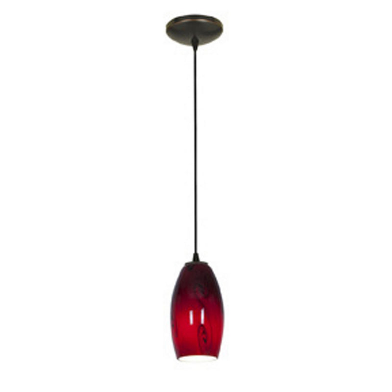 Access - 28011-1C-ORB/RUSKY - One Light Pendant - Merlot - Oil Rubbed Bronze