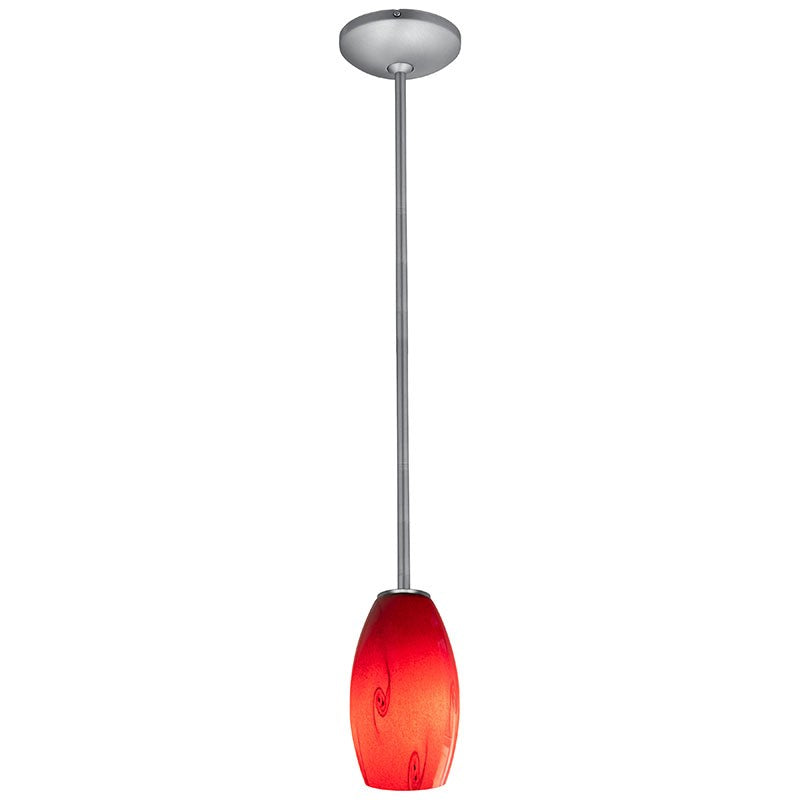 Access - 28011-1R-BS/RUSKY - One Light Pendant - Merlot - Brushed Steel