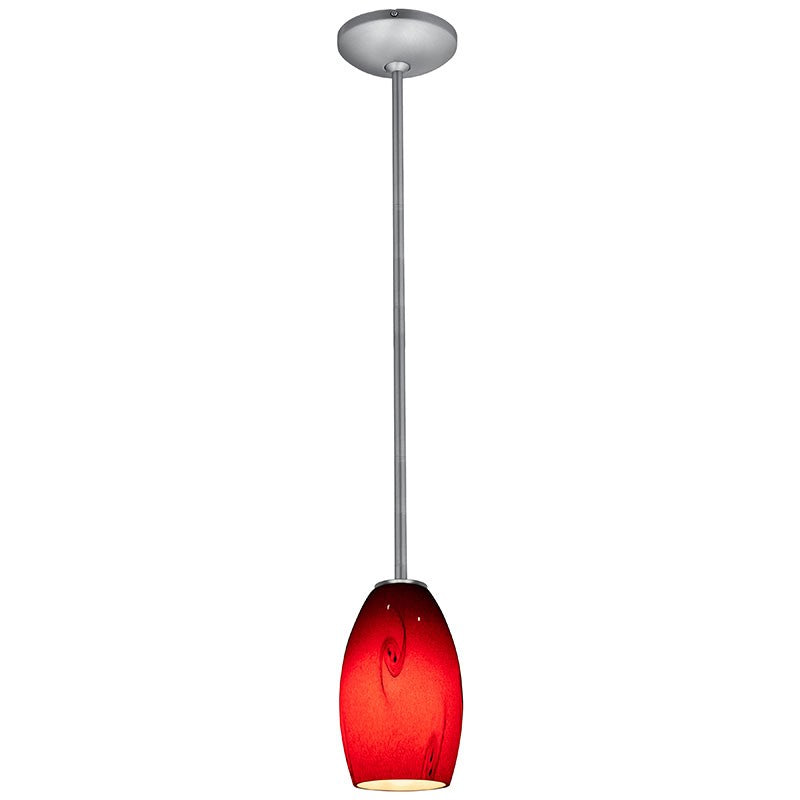 Access - 28011-1R-BS/RUSKY - One Light Pendant - Merlot - Brushed Steel