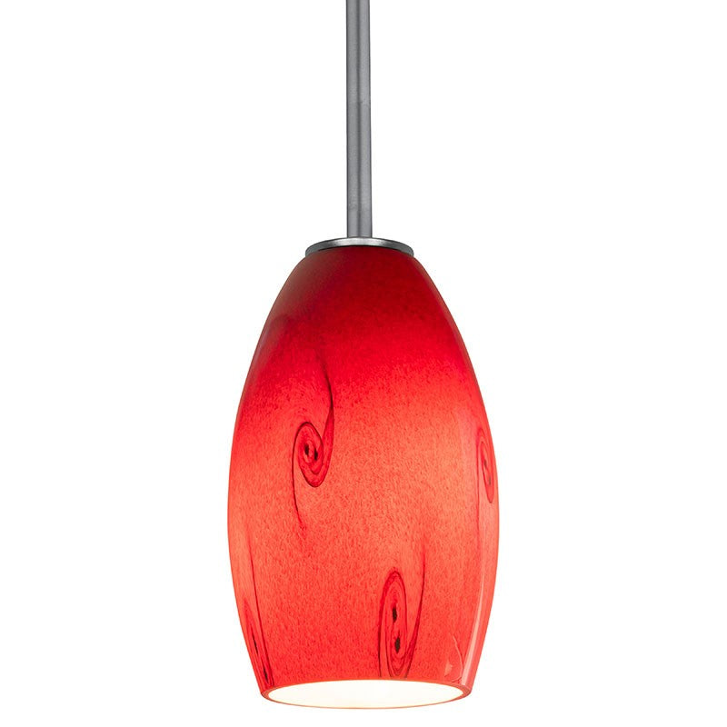 Access - 28011-1R-BS/RUSKY - One Light Pendant - Merlot - Brushed Steel