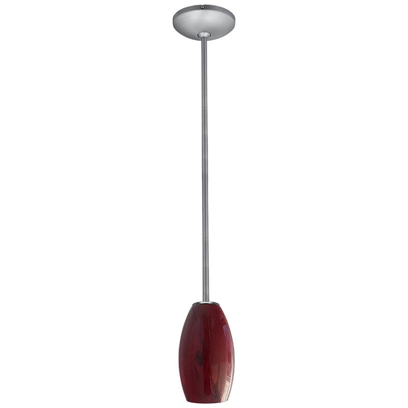 Access - 28011-1R-BS/RUSKY - One Light Pendant - Merlot - Brushed Steel