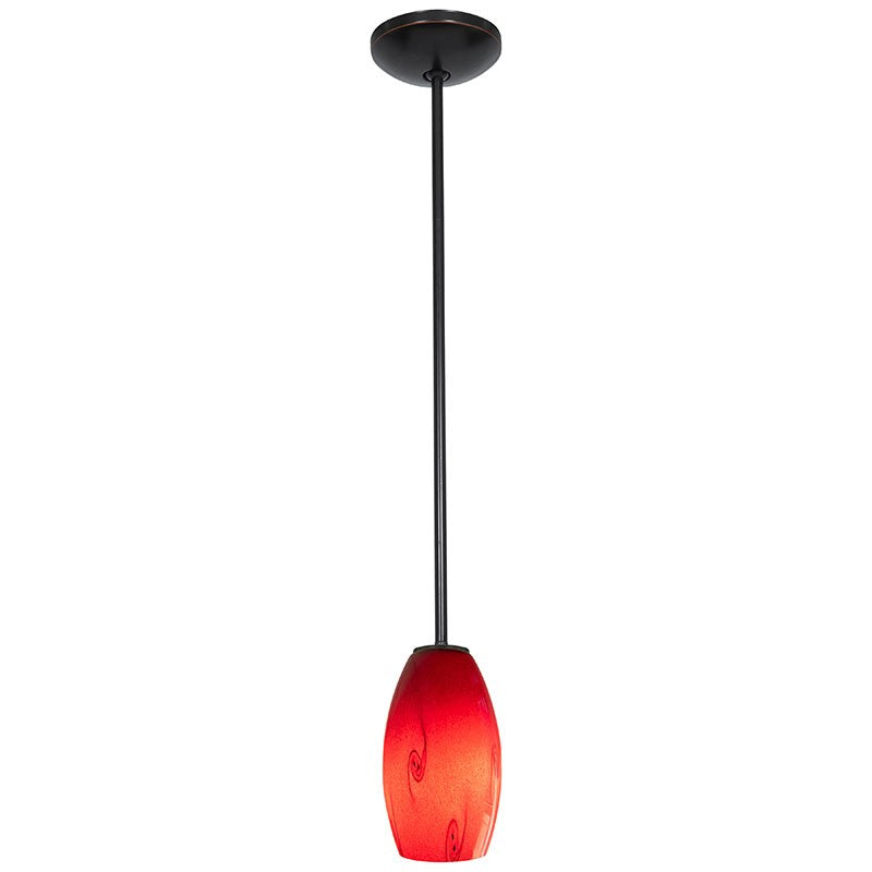 Access - 28011-1R-ORB/RUSKY - One Light Pendant - Merlot - Oil Rubbed Bronze