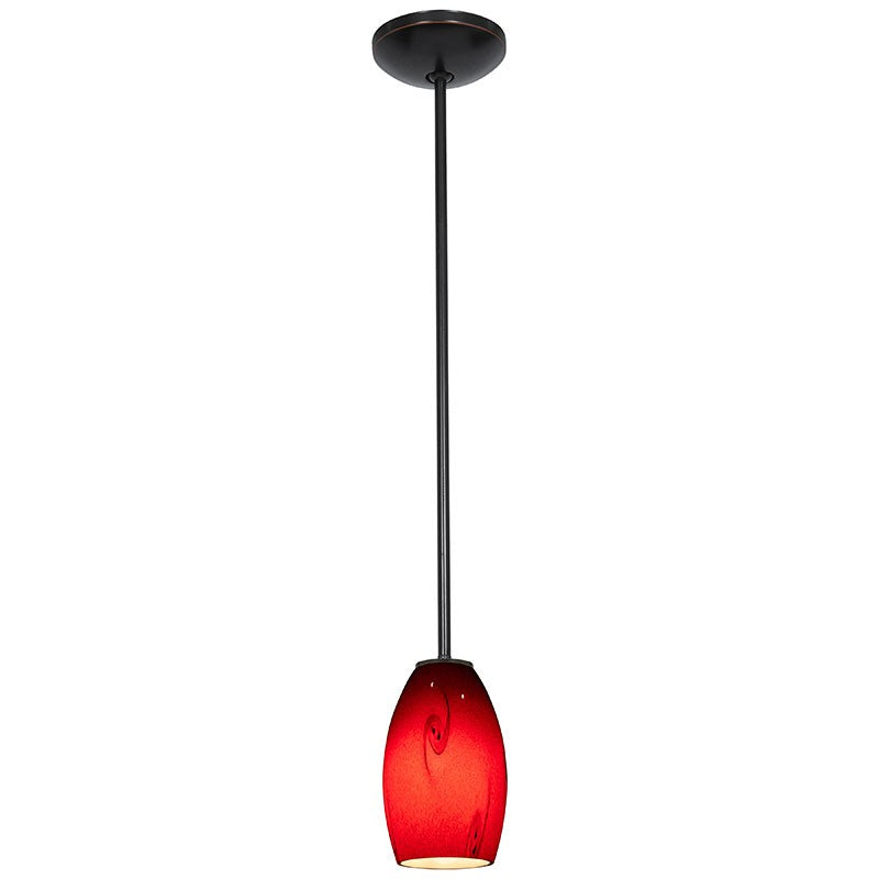 Access - 28011-1R-ORB/RUSKY - One Light Pendant - Merlot - Oil Rubbed Bronze
