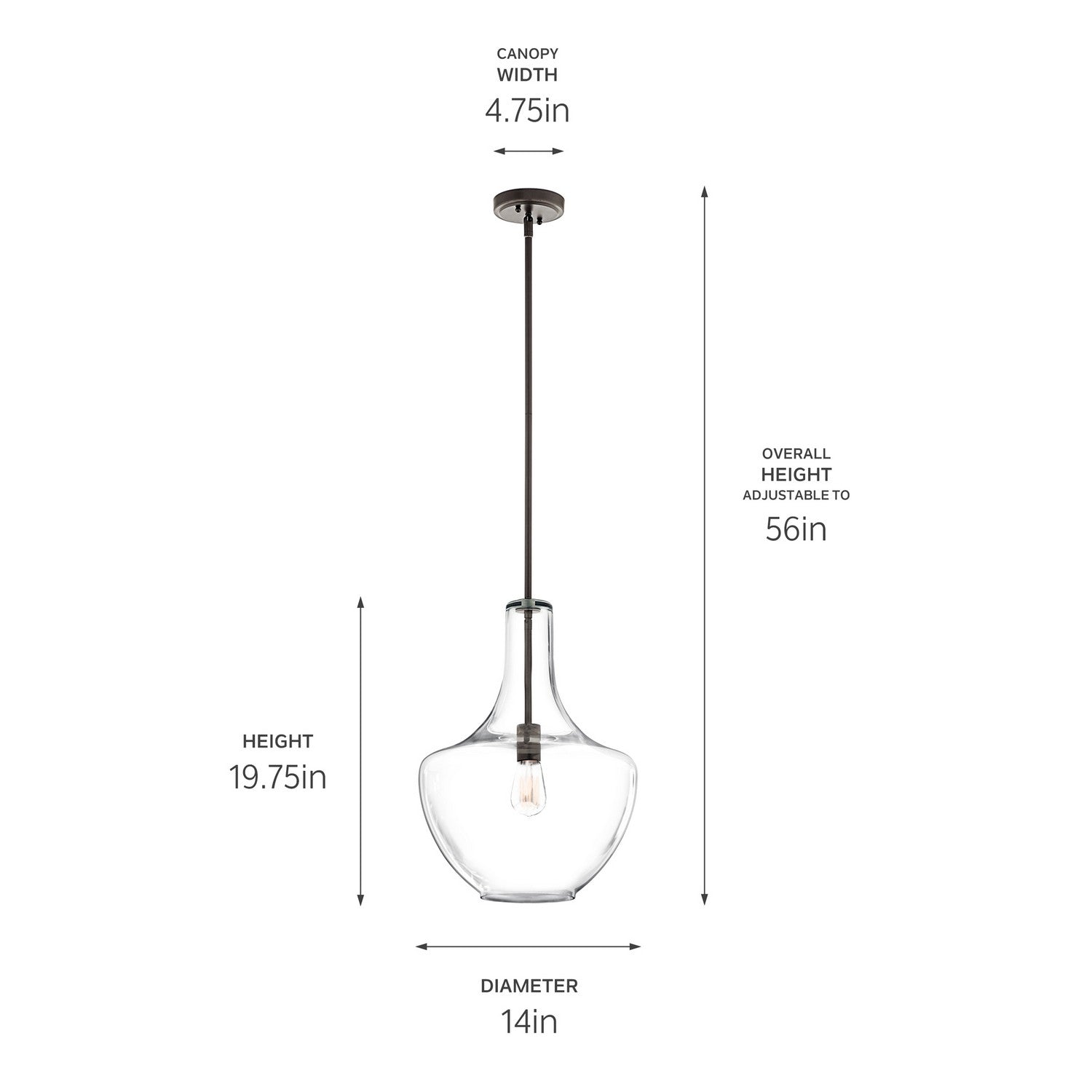 Kichler - 42046OZ - One Light Pendant - Everly - Olde Bronze