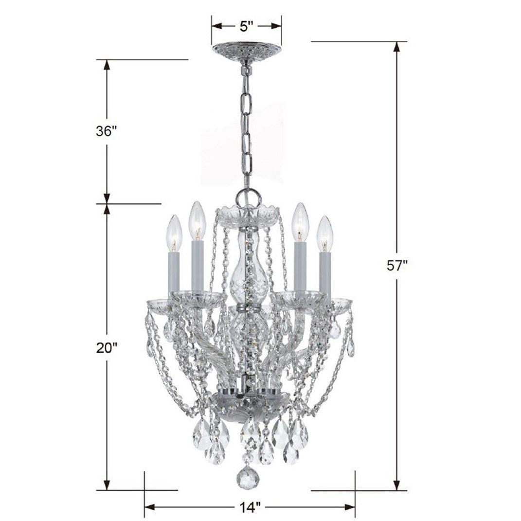 Crystorama - 1129-CH-CL-SAQ - Five Light Mini Chandelier - Traditional Crystal - Polished Chrome