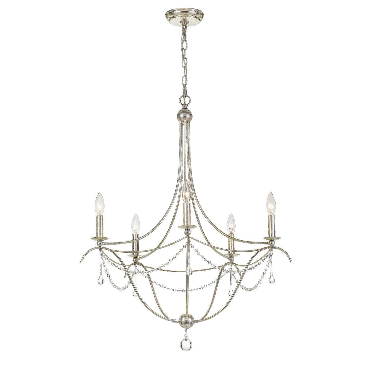 Crystorama - 425-SA - Five Light Chandelier - Metro - Antique Silver