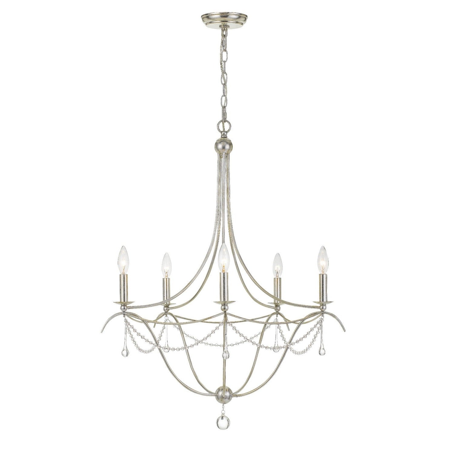 Crystorama - 425-SA - Five Light Chandelier - Metro - Antique Silver